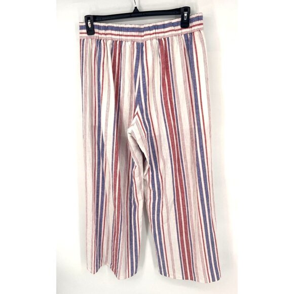 EXPRESS Womens High Waisted Striped Linen-Blend Split Leg Pants Size Large - Picture 6 of 7